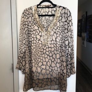 Silk animal print tunic with cami